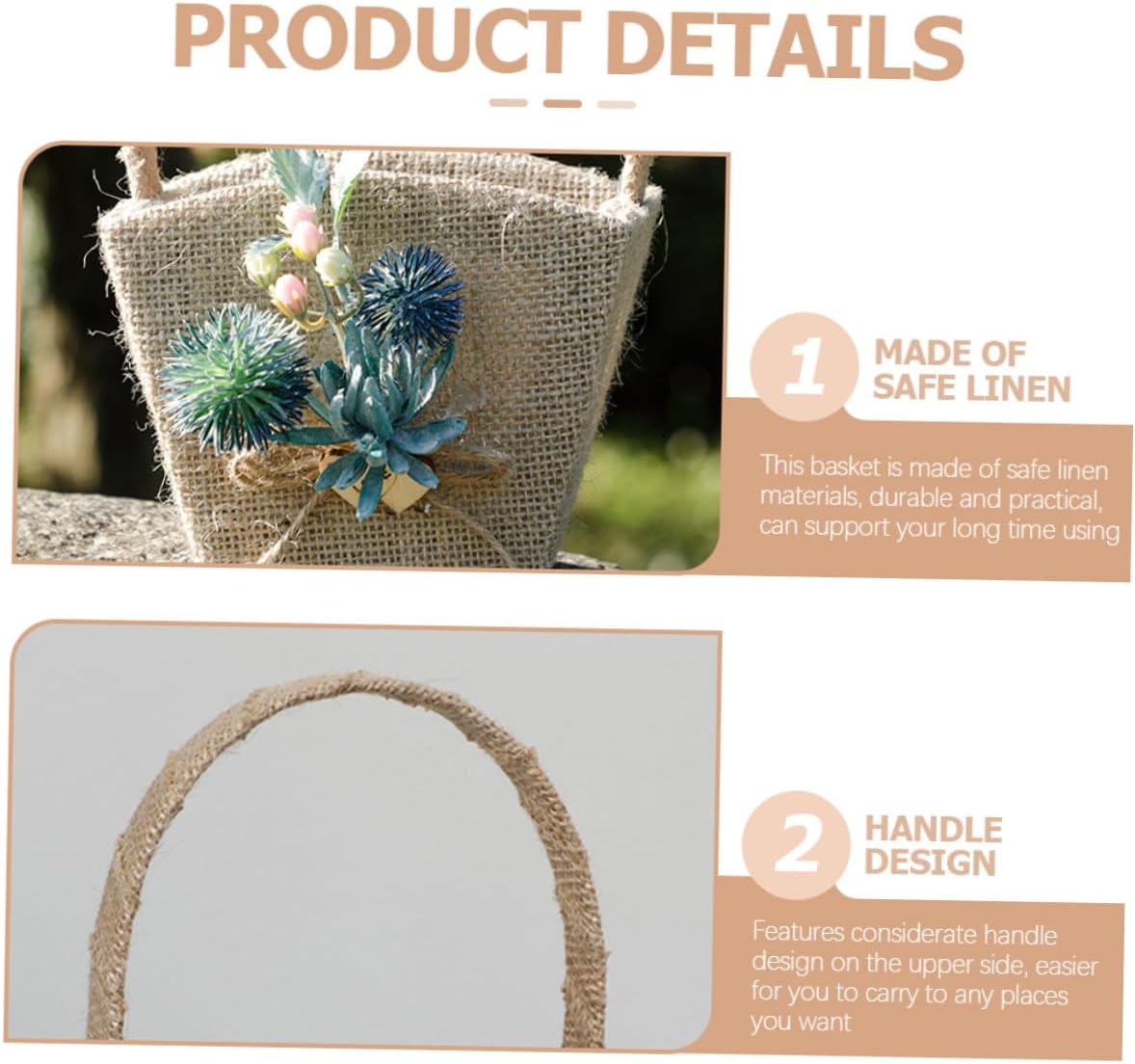 Wedding Bride Basket Handheld Burlap Flower Girl Basket with Pearl Handle for Ceremony and Party Supplies Green