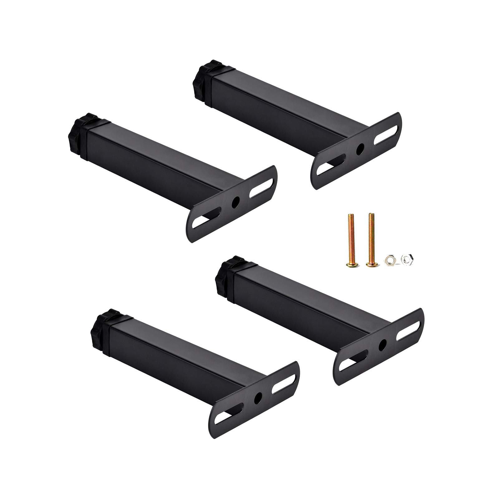 Patas para muebles negras estables con soporte de repuesto y tornillos para camas y sofás