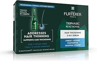 Triphasic Reactional Concentrated Serum - Thinning Hair caused by stress, postpartum, seasonal change - Drug-Free - Breastfeeding Safe - Dermatologist tested - 12 ct., 3-Month Supply