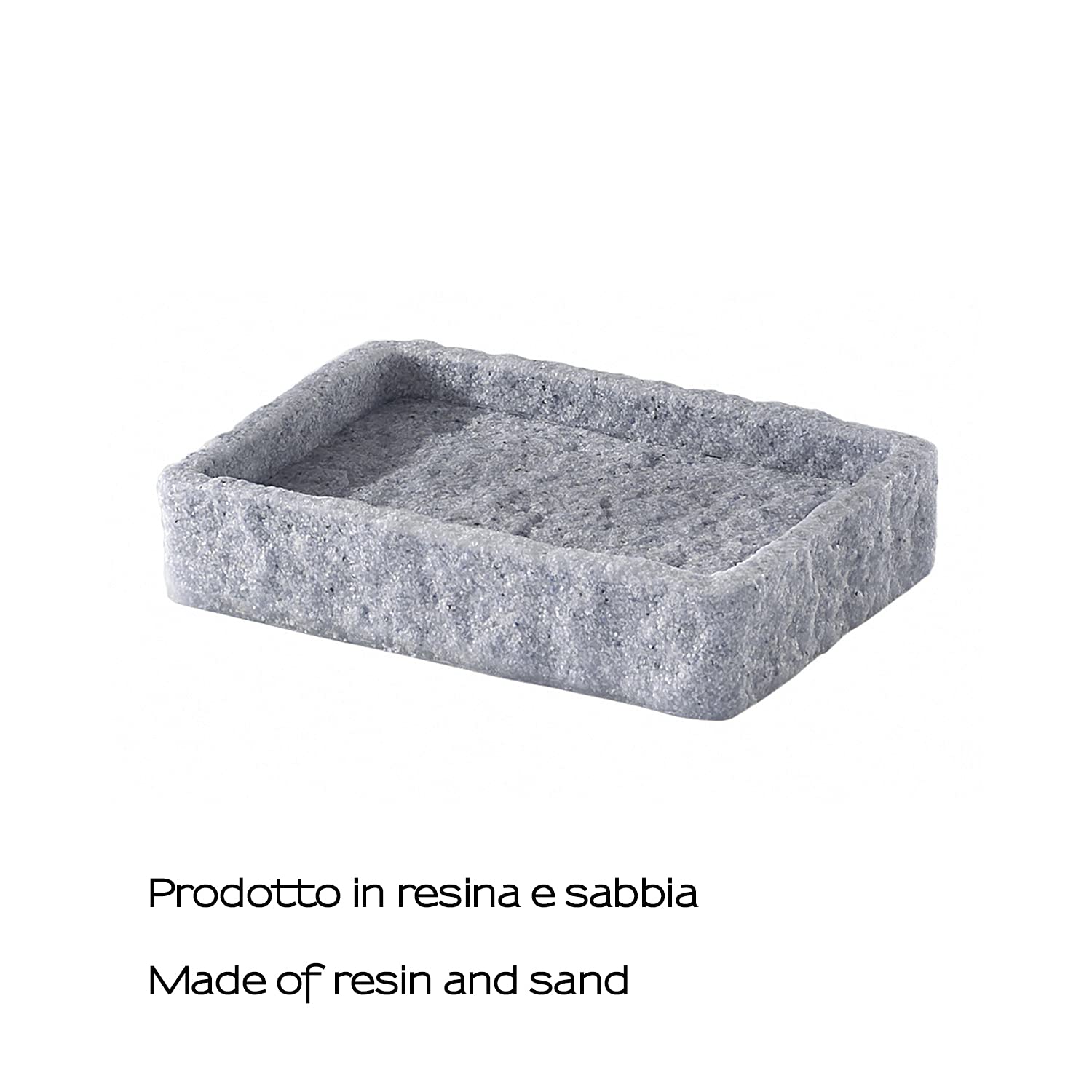 Gedy G-Canton Seifenschale – Anthrazit, Aus Harz & Sand | Maße 2,4 X 12,2 X 8,6 Cm, 0,33 Kg | 2 Jahre Garantie
