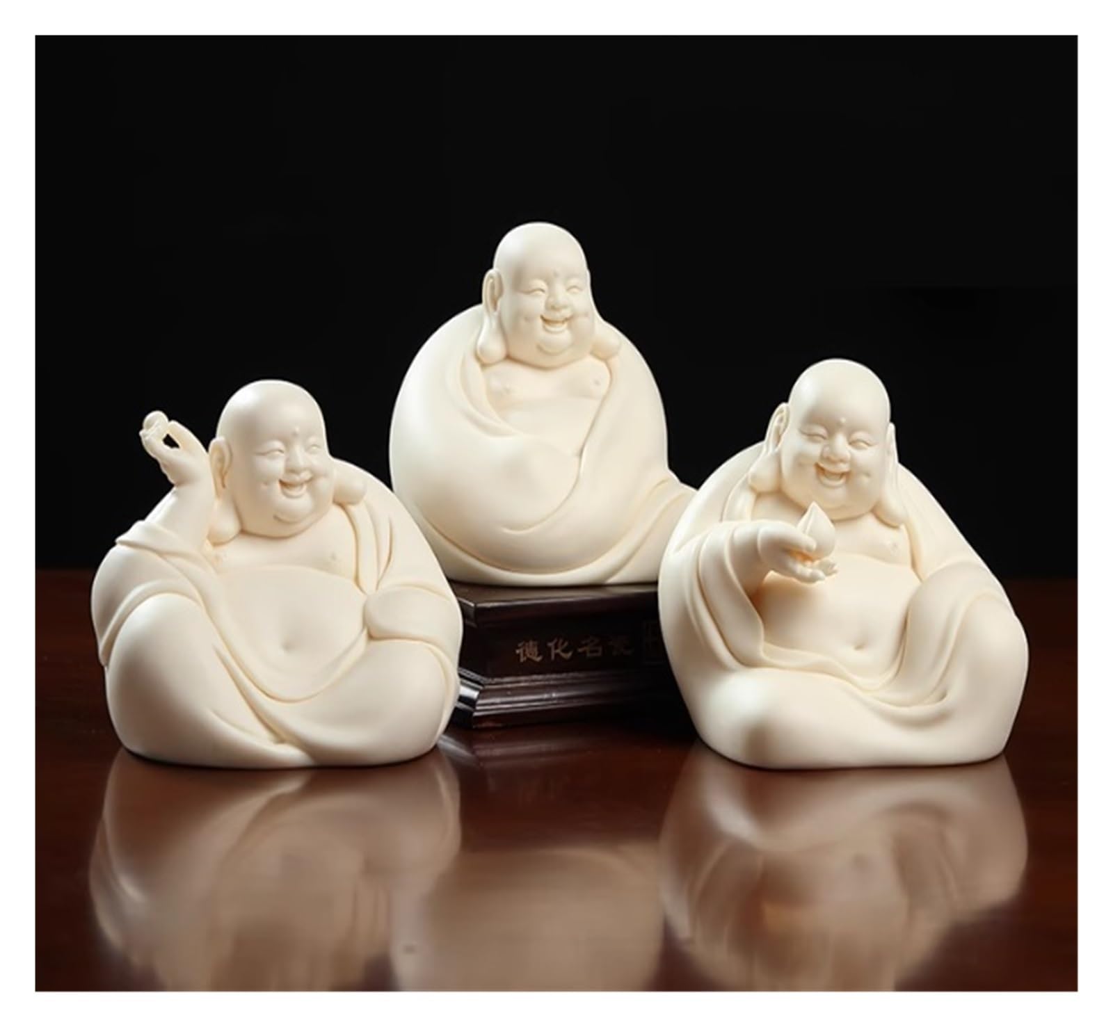 Posąg Buddy 3,9 Cala Śmiejący Się Budda Ceramiczny Posąg Szczęśliwego Buddy Figurki Do Wystroju Domu, Biura I Samochodu Ozdoby(B)