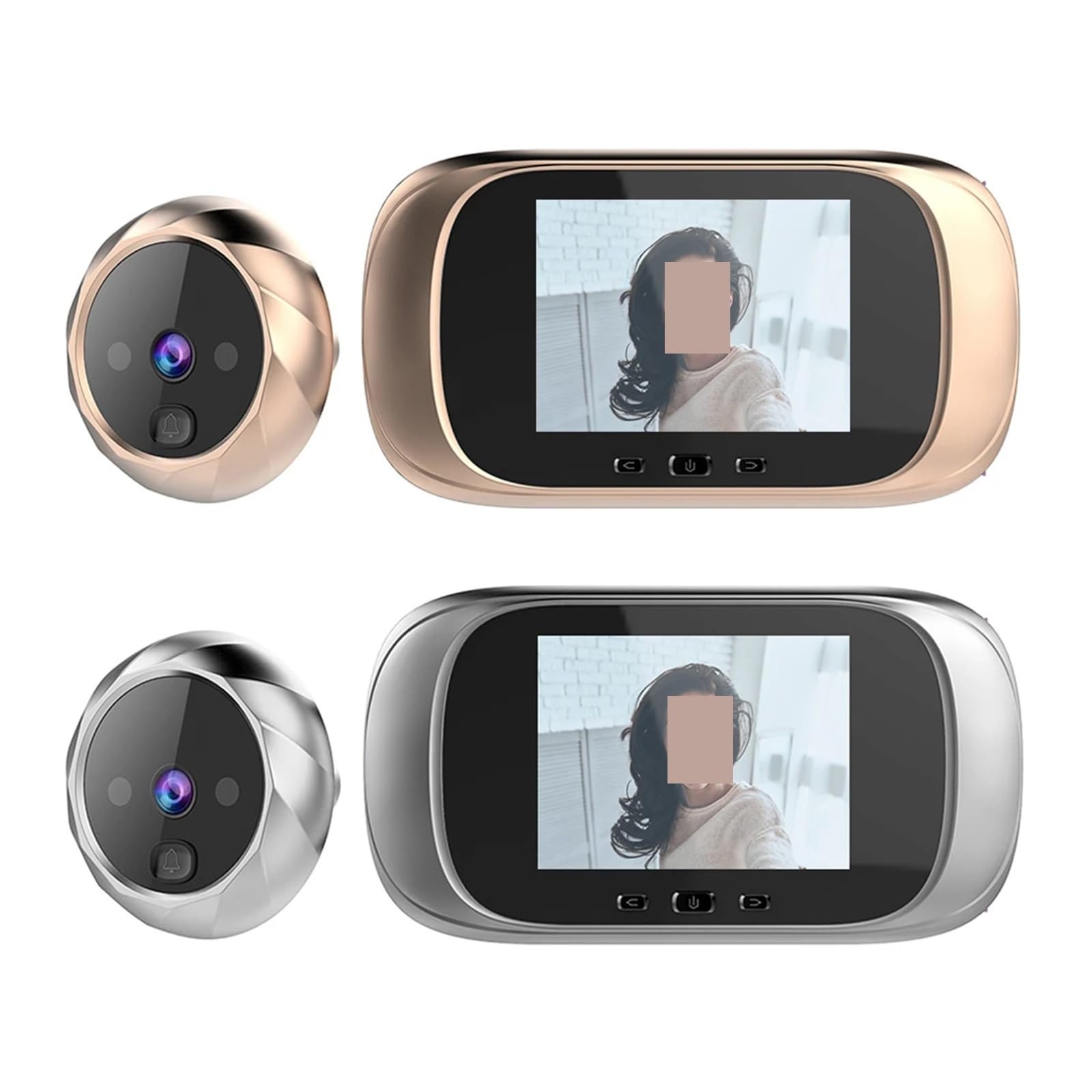 Videocitofono, Campanello digitale con schermo da 2,8 pollici, telecamera spioncino 0,3 MP, campanello esterno HD Vision(Silver)