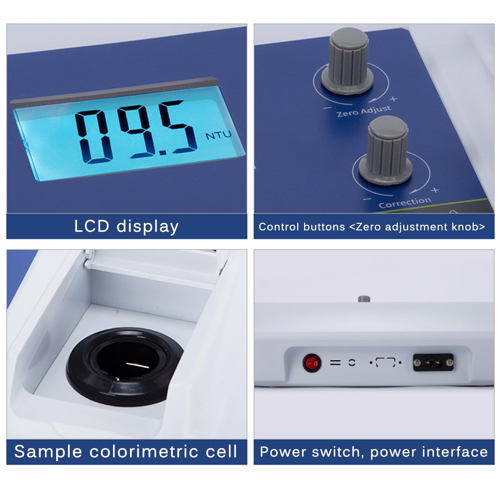 Probador De Turbidez Digital, Medidor De Turbidez De Mesa, Luz Dispersa De 90°, Rango De Medición 0~200 NTU, Repetibilidad ≤0,8%, para Laboratorio, Plantas De Agua Pura, Agua Industrial