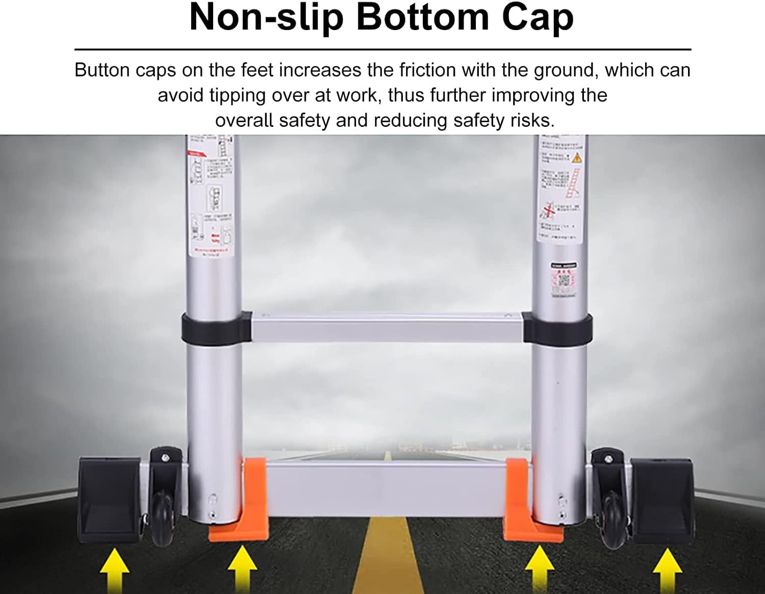 OKUOKA Ladders,Telescoping Telesextension Ladder 330Lbs Max Capacity Multi-Purpose Aluminum Extendable Collapsible Ladder for Household or Outdoor/2M/13.8Ft