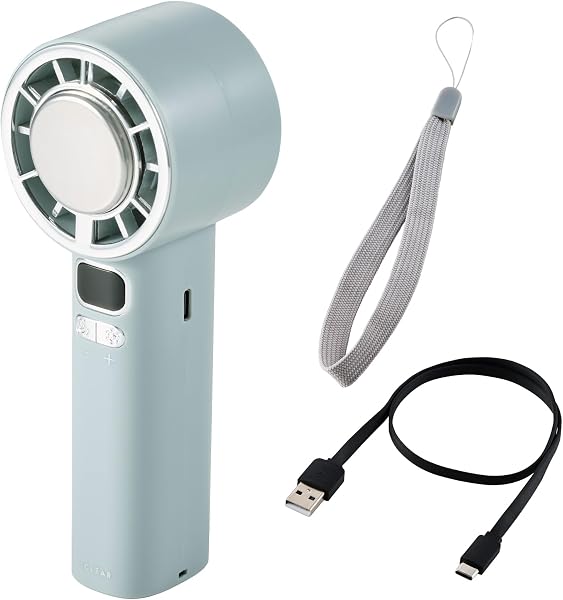 エレコム ハンディファン ナトリウムイオン電池 冷却プレート 10段階調整 グリーン FAN-U264GN - 1