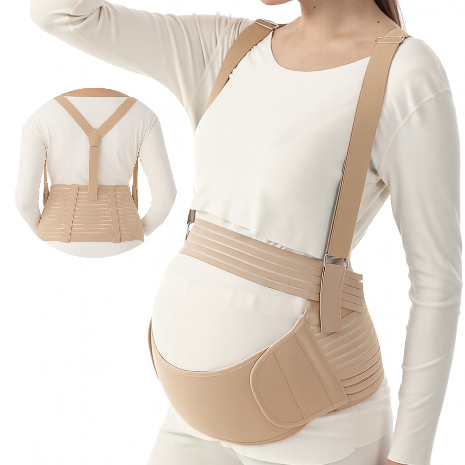 MomTend Pregnancy Support Belt, Pelvic Maternity Belts for Pregnant Women Adjustable No-Slip Pregnancy Maternity Belly Bands Support Belt for Relieve Back, Pelvic, Hip Pain, Xl — view 7