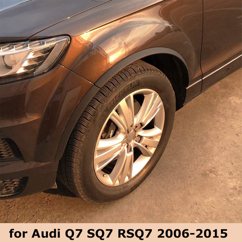 Parafanghi laterali per auto, parafanghi, protezione per sopracciglio, per Q7 Q7 Sline SQ7 RSQ7 V12 TDI 2006-2015, in poliuretano nero lucido