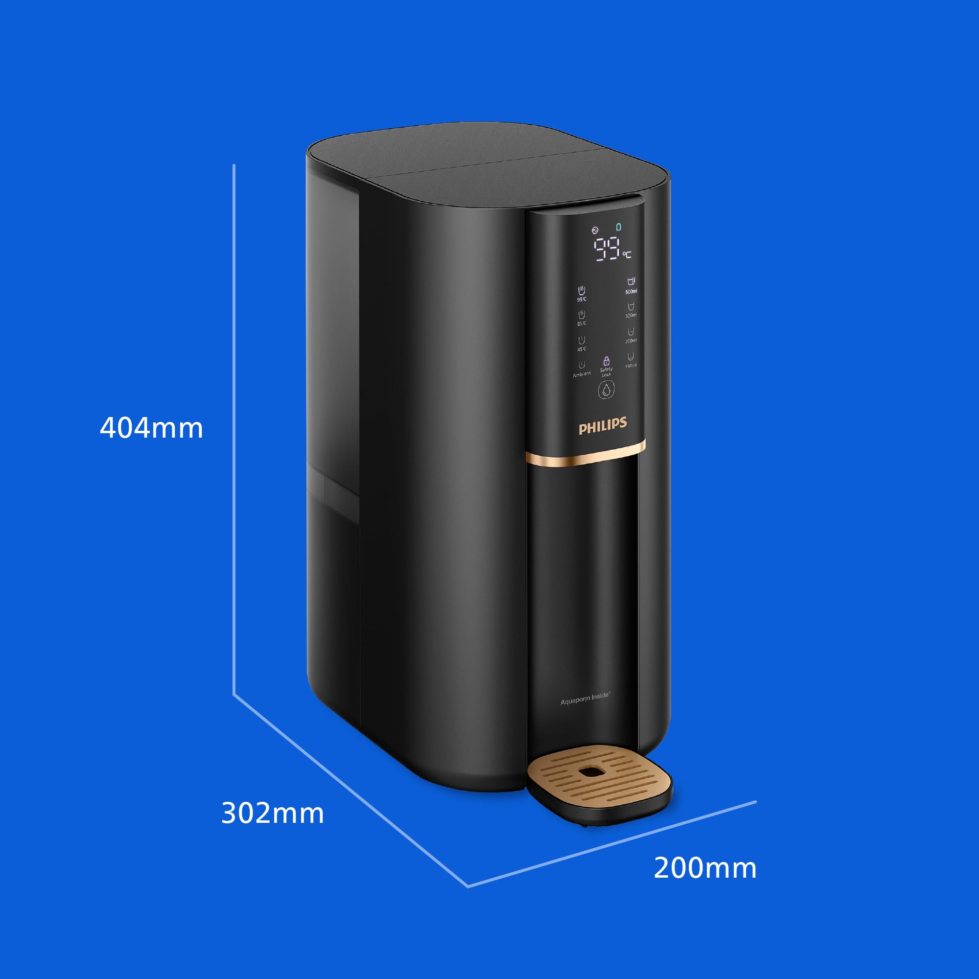 Philips Water Distributeur d’eau à osmose inverse 6100: eau chaude/froide filtrée en secondes, RO 6-en-1 préservant les minéraux, >110 contaminants réduits, ratio 3:1, UV-C, sans installation, 2000 L