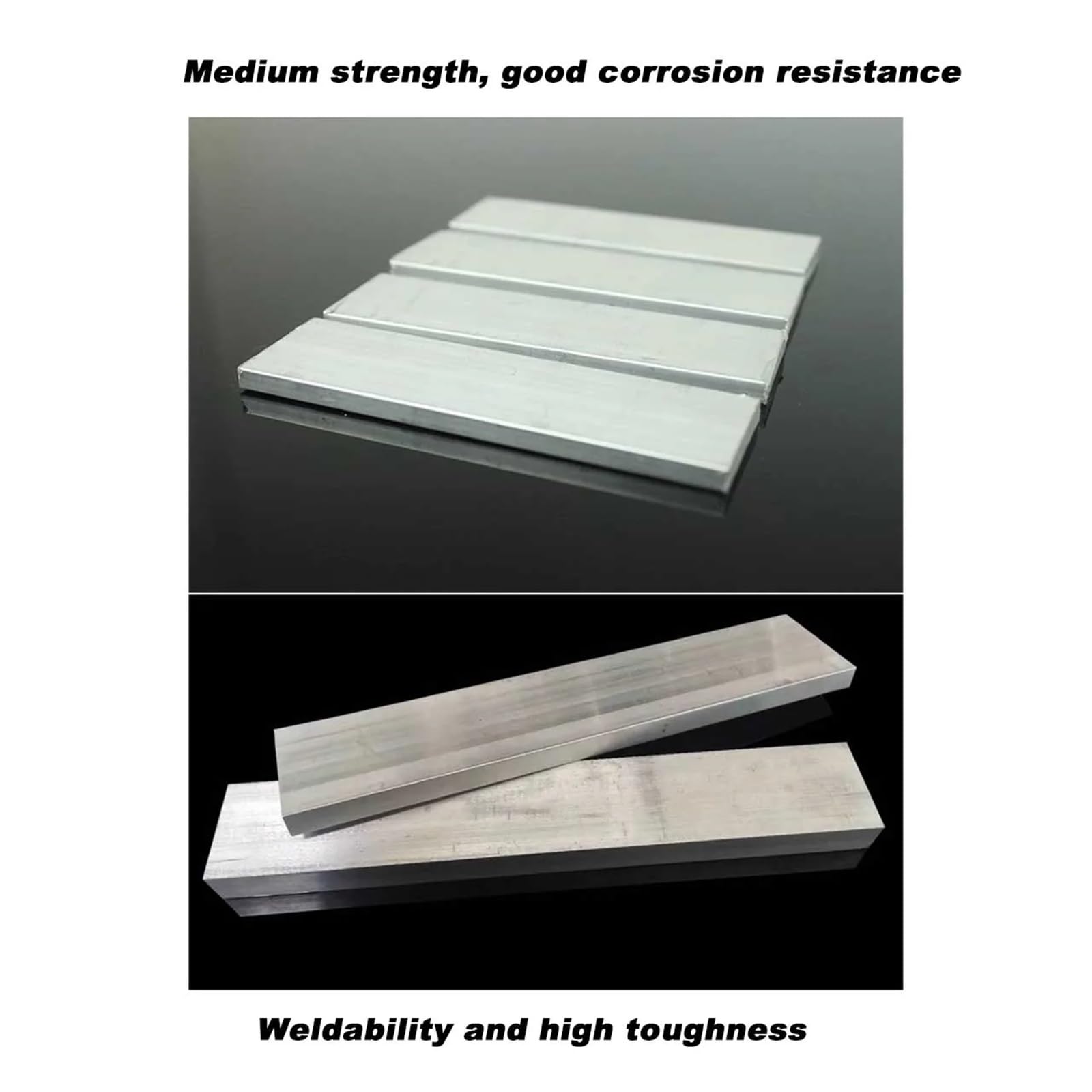 Vierkant-Aluminiumflachstange, 6061 Aluminium-Flachstange, 5 mm–8 mm Dicke, mehrere Größen, Länge 500(1pcs 5X100X500mm)
