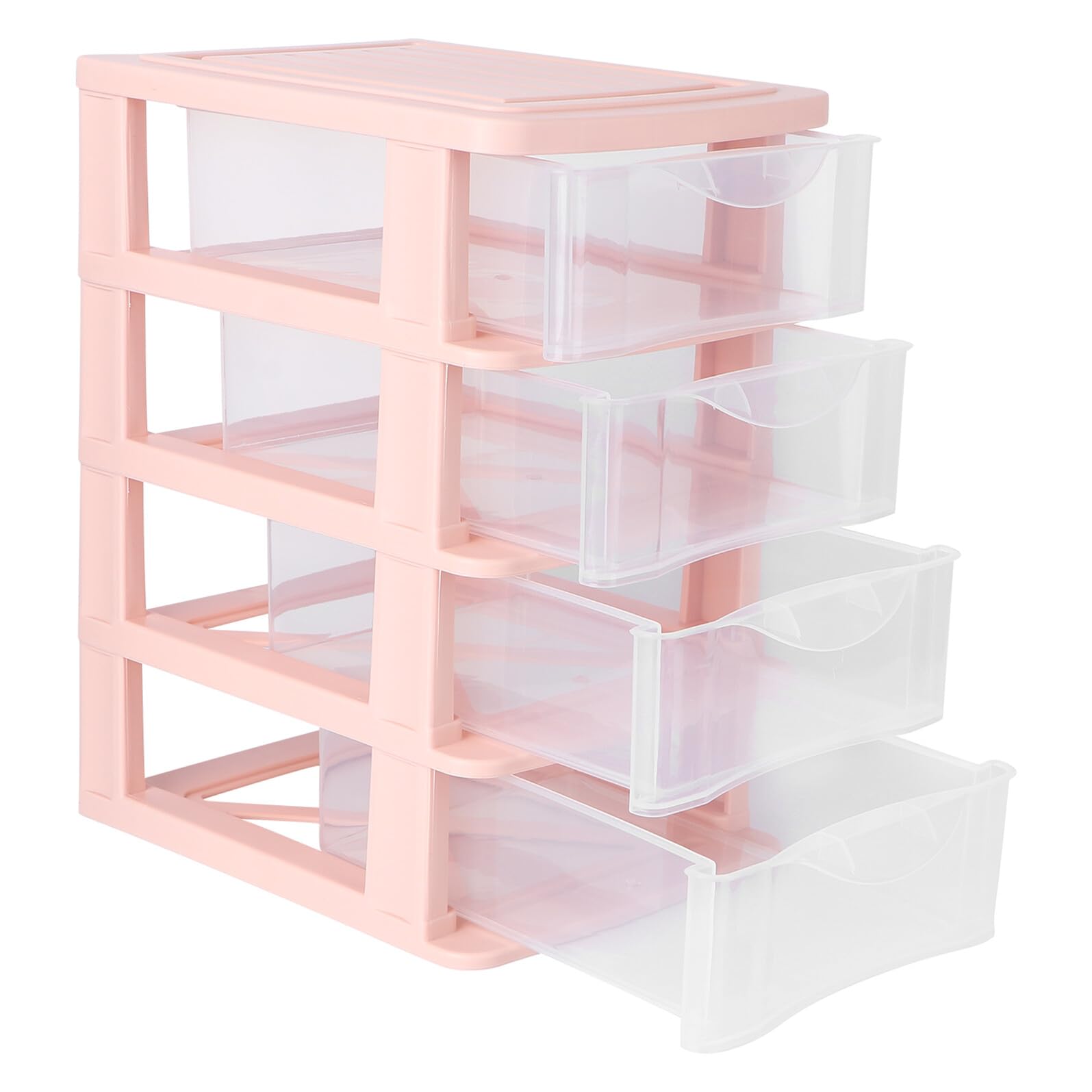 Organizer Cosmetici Trasparente Da Scrivania 4 Cassetti in Plastica Pp, Scatola Portaoggetti Salvaspazio Per Trucco e Accessori, Mobiletto Organizzatore Multifunzionale Per Casa e Ufficio