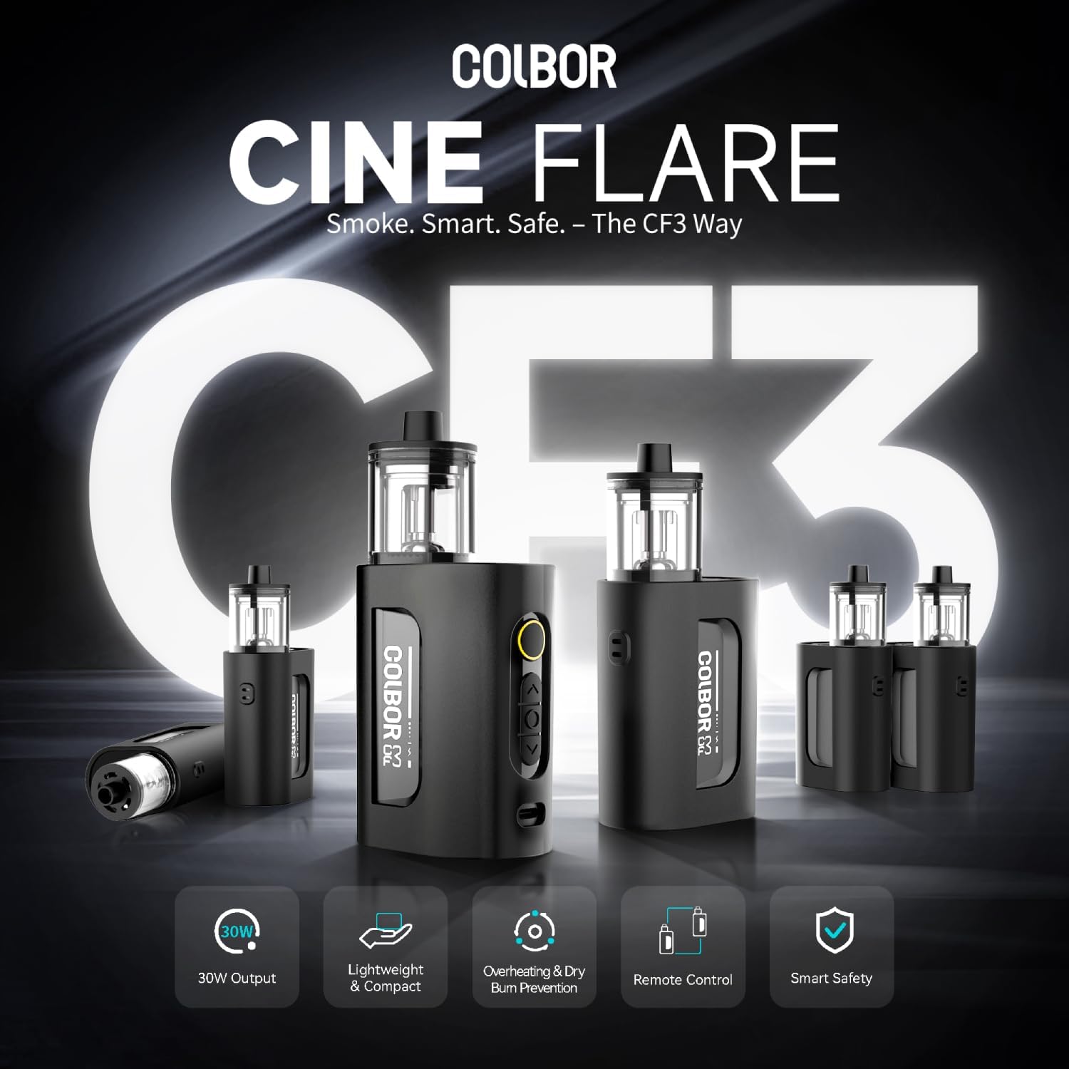 COLBOR CF3 Portable Mini Fog Machine with Remote Control,Handheld Battery Powered Smoke Machine,Fogger Haze Maker with 60° Tilt-Protection for Indoor Outdoor Photography Cosplay Party Halloween