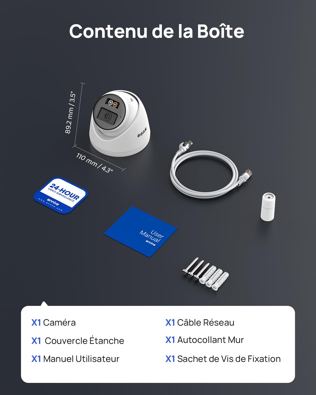 ANNKE Caméra IP PoE 3K Extérieure avec Vision Nocturne Couleur