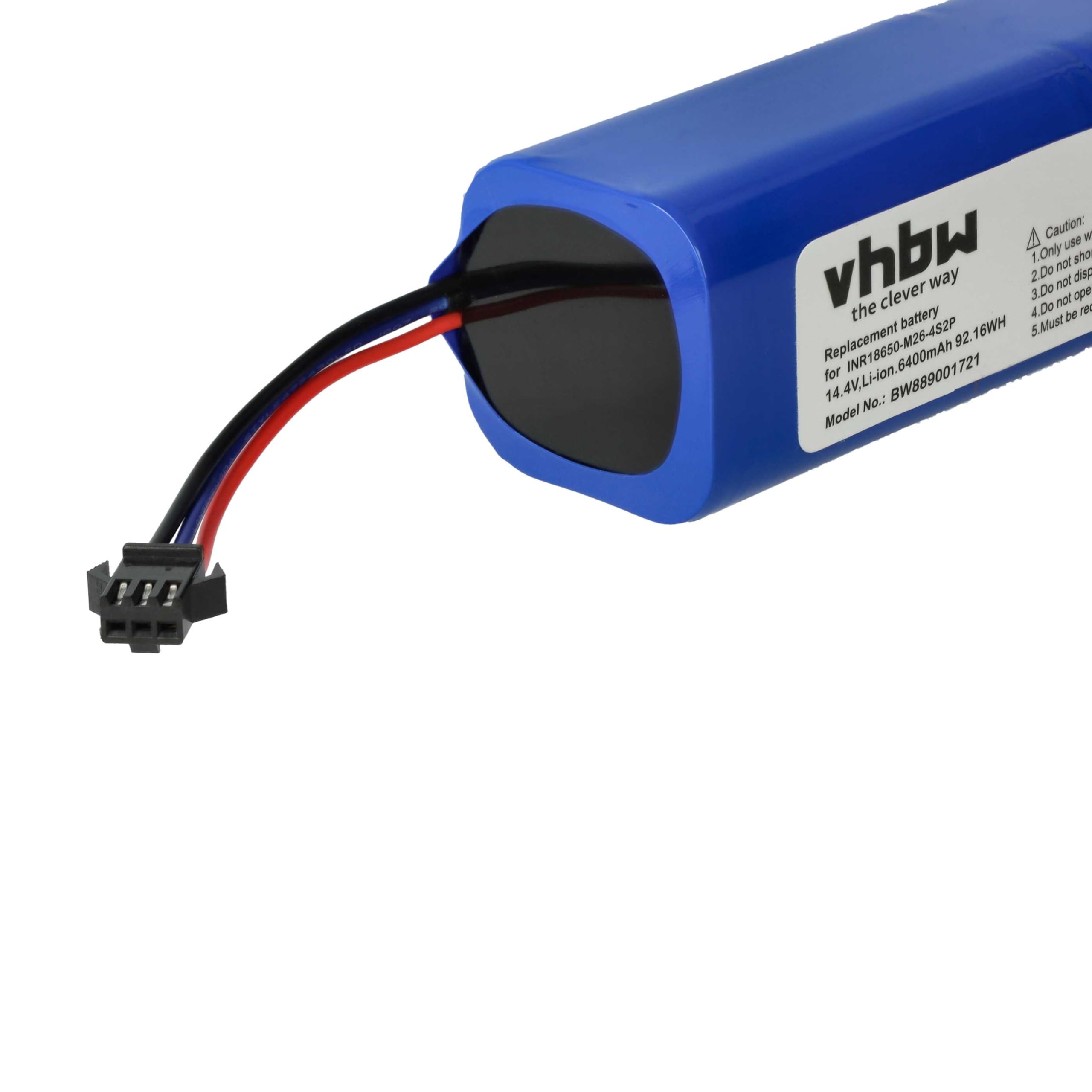 vhbw batteria compatibile con Xiaomi Lenovo T1 Pro, LR1 home cleaner (6400mAh, 14,4V, Li-Ion)