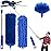 Cobweb Duster with Extension Pole, Washable Cleaning Duster Kit with 3 Duster Heads, Cobweb Duster, Corner Brush, 15-100 Inch Long Aluminum Telescoping Pole for Ceiling Fan (Blue)