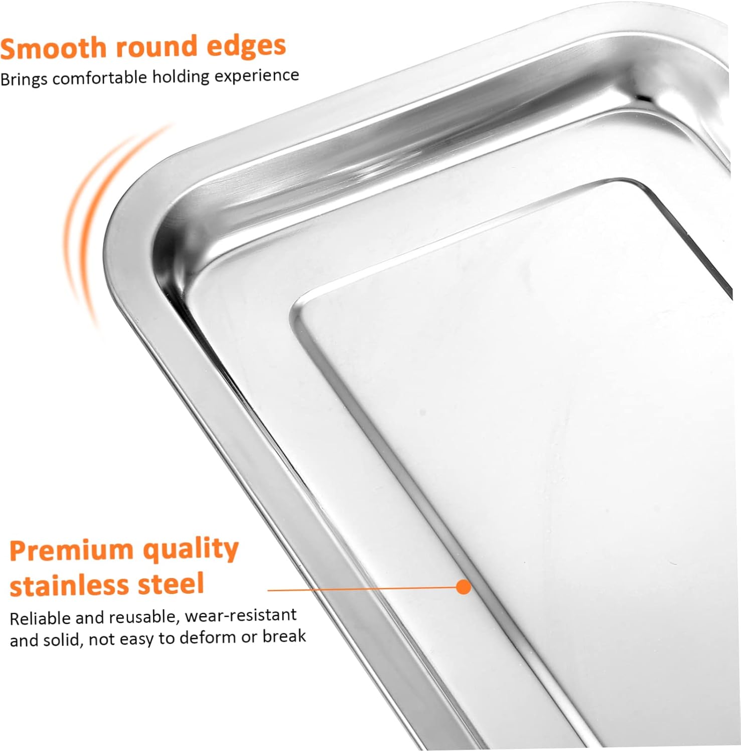 Luxshiny 10pcs Stainless Steel Baking Sheet Nonstick Cookie Pans for Oven Heavy Duty Bakeware for Cookies Pastries and More for Kitchen Bbq Picnic and Parties