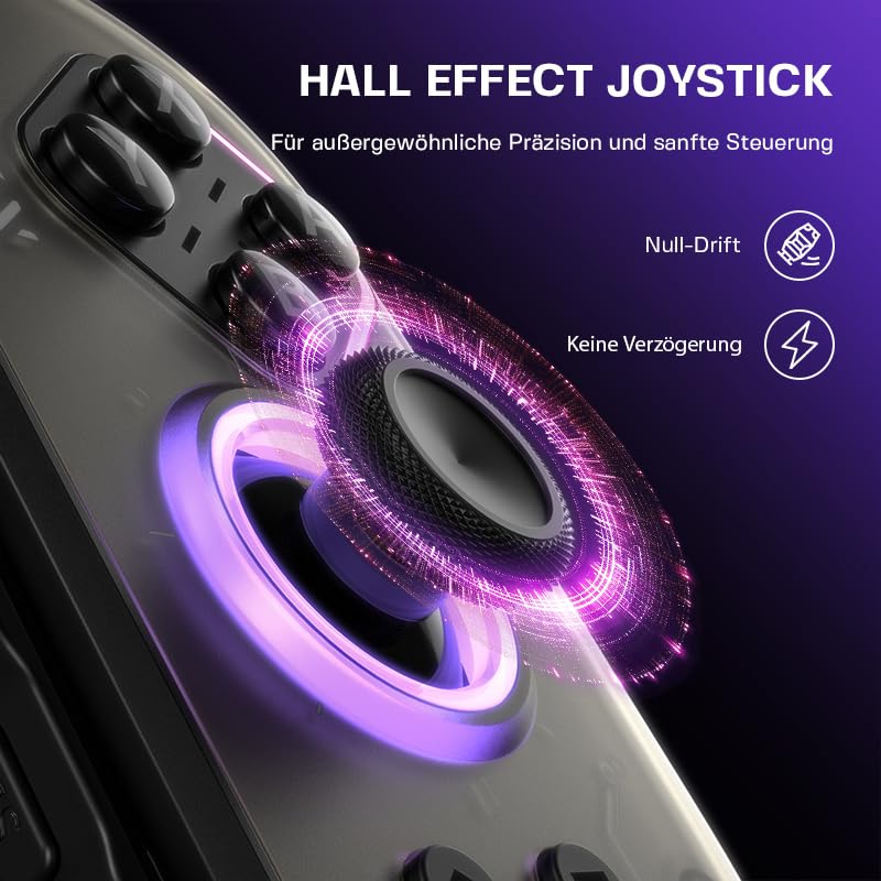 NYXI Hyperion 2 Wireless Switch Controller, Hall-Effekt-Joystick, Mechanische Mikroschalter-Tasten, RGB-Beleuchtung, 6-Achsen-Gyroskop, Turbo, Vibration, Programmierbare Tasten für Switch