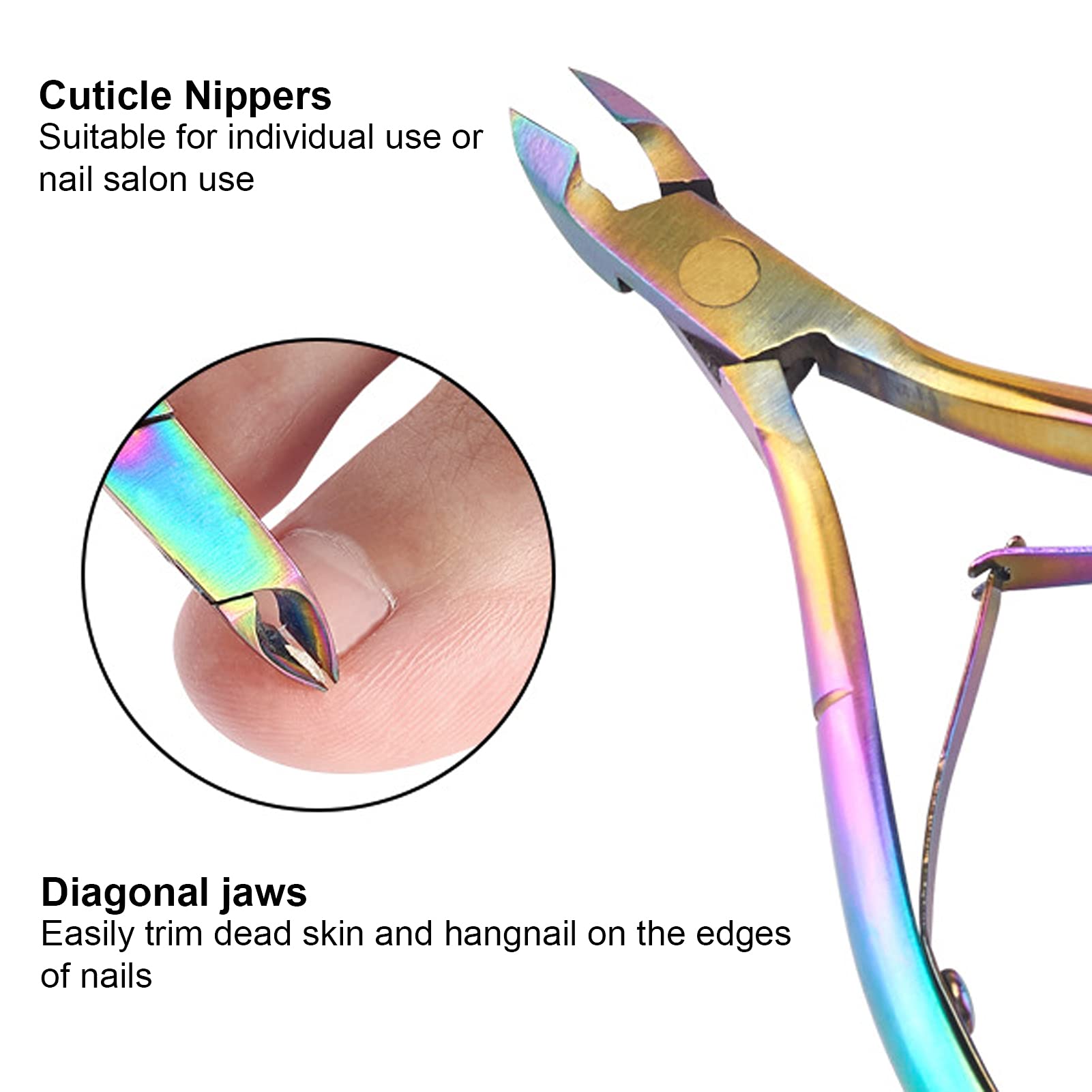 Tronchese per Cuticole, Rifinitore per Cuticole Professionale per la Rimozione della Pelle Morta, Strumento per Manicure Taglierina, Lima Professionale per Piedi in Metallo in Acciaio Inossidabile