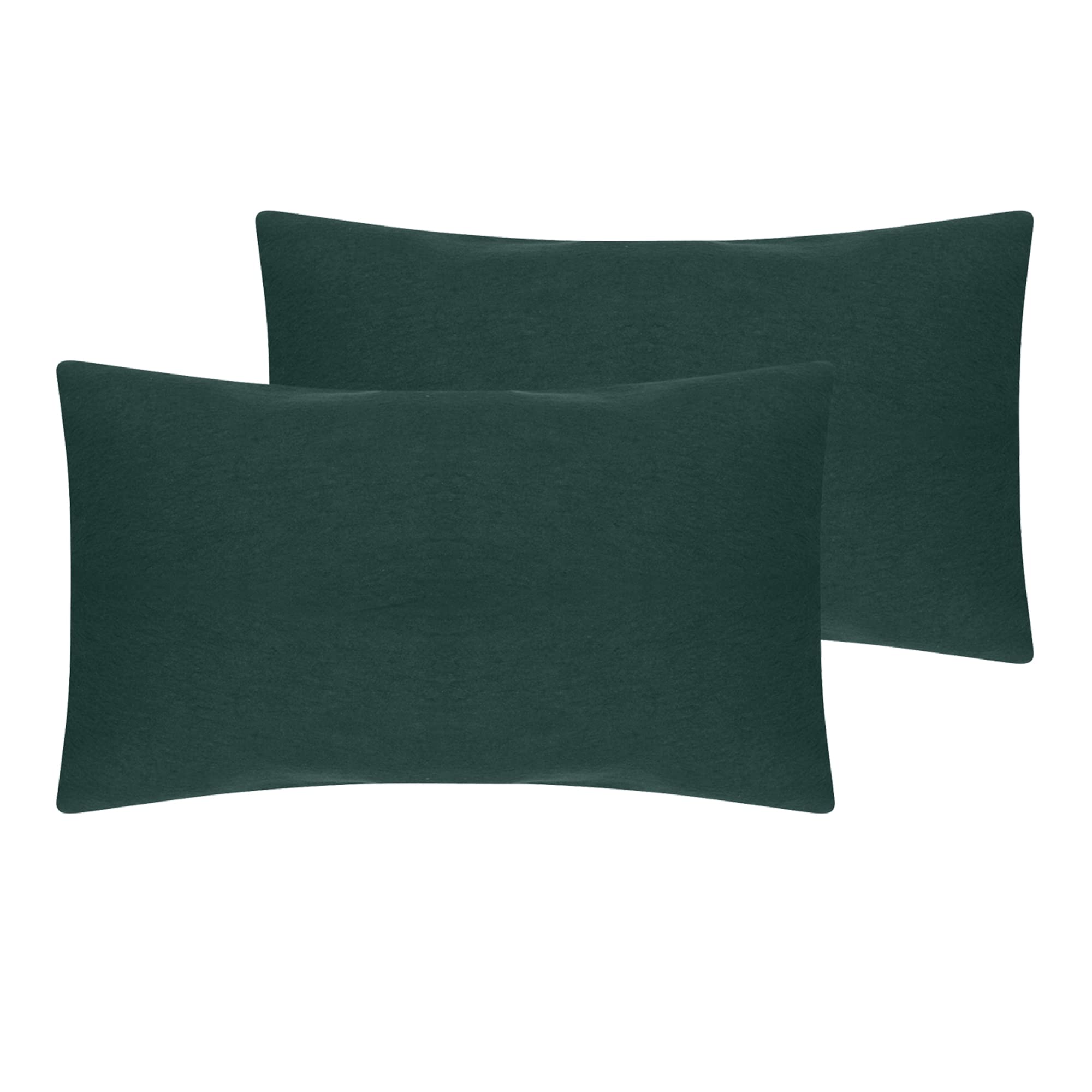 100% Brushed Cotton Duvet Cover Sets | Plain Dyed Reversible Flannelette Bedding Sets With Matching Pillowcases (Additional Housewife Pillowcase Pair, Dark Green), BCDC