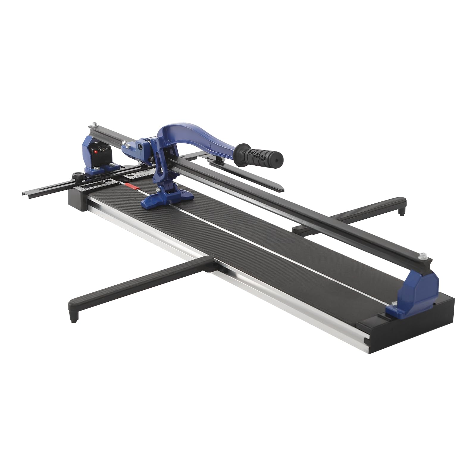 Cortador manual de azulejos, cortador en húmedo con mango ergonómico, indicador de escala integrado para azulejos de cerámica y porcelana (azul, 80 cm)