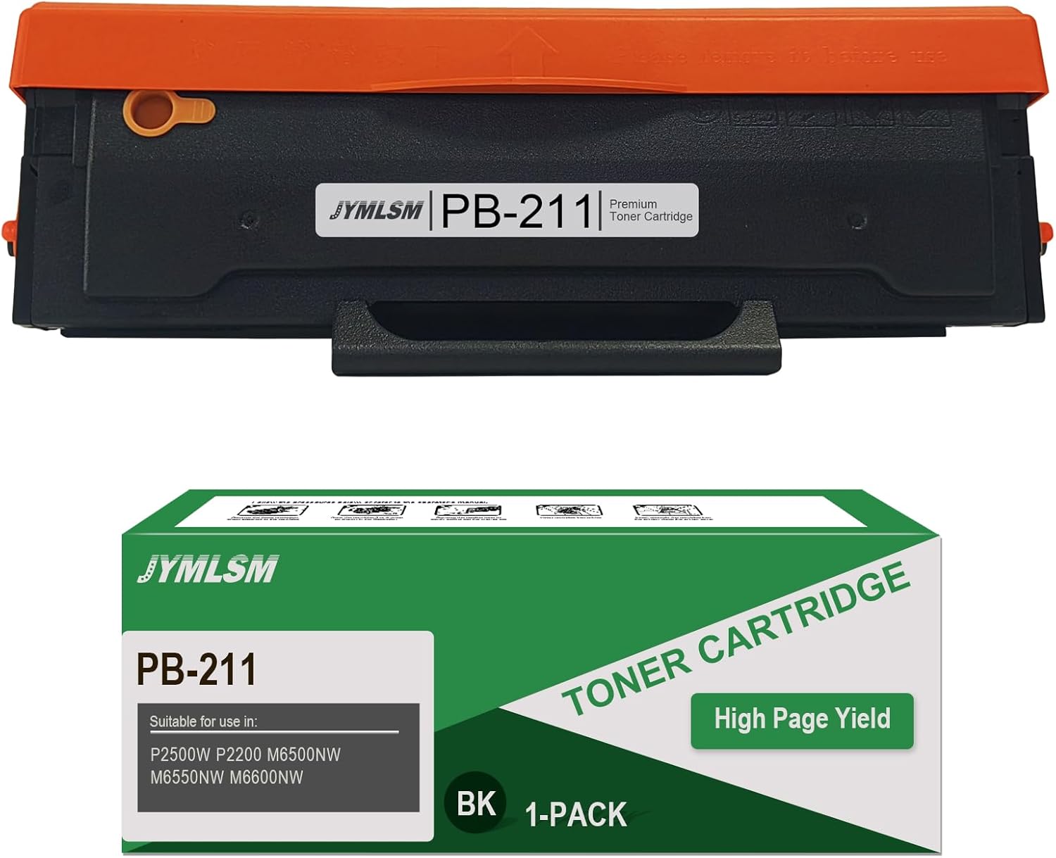 1 Pack PB-211 Toner Cartridge for Pantum PB-211 PB211 PB-211E PB211EV Work with Pantum P2502W P2502 P2500W P2500 M6552NW M6550NW M6600NW M6602NW Printer Series (1600 Pages)