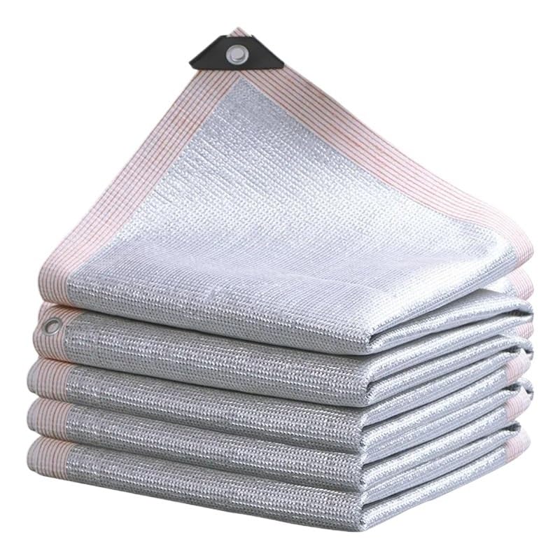 99% ochrona przed promieniowaniem UV, zewnętrzny baldachim przeciwsłoneczny z aluminiowej siatki, na lato, odblaskowa markiza samochodowa, 2 x 5 m, 6-liniowa biała krawędź, idealne schronienie przed