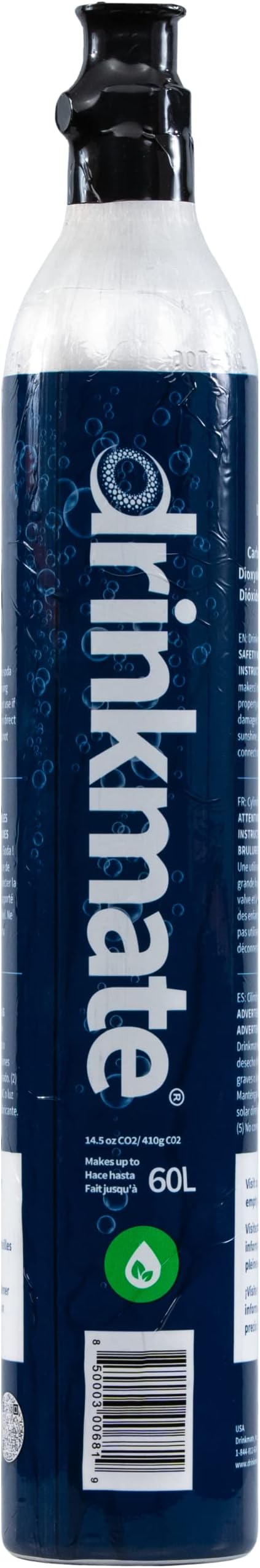 Drinkmate Threaded 60L CO2 Exchange Carbonation Cylinders, Compatible w/SodaStream (Screw-In), Aarke, Ninja Thirsti, 14.5 Oz, Cartridge Gas Canister Refill