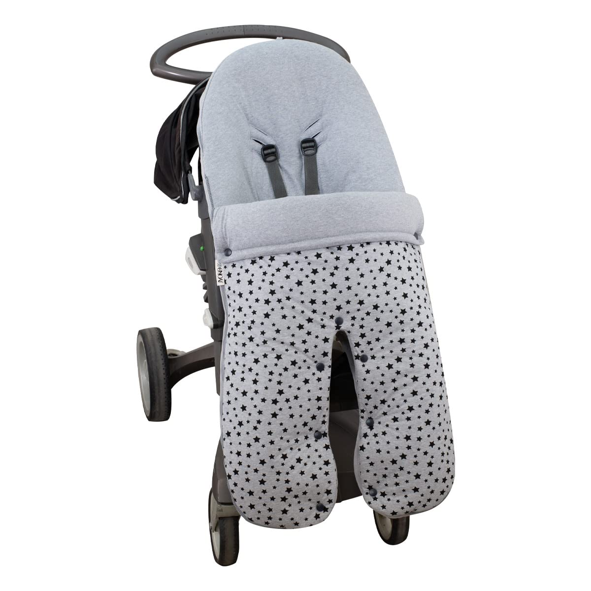JYOKO KIDS Sacco di COTONE per passeggino Compatibile con Stokke, cam cubo, Quiny mood (BLACK STAR)