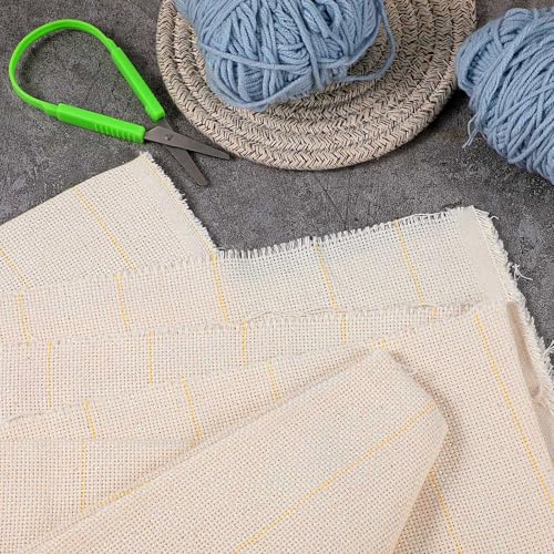 Image of 83 inch x 79 inch Large Marked Primary Tufting Cloth, Upgraded Overlocking Monks Cloth Punch Needle Fabric for Embroidery Rug Hooking Punch Needle, DIY Crafts, Needlework Fabric, Tufting Supplies