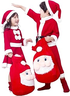 [MiniAya] サンタ コスプレ 子供 クリスマス 衣装 サンタクロース キッズ コスチューム かわいい 暖かい サンタ服 男の子 女の子 帽子付き ふわふわ 仮装 変身 クリスマスパーティー イベント 仮装大会 学園祭 撮影 発表会 文化...