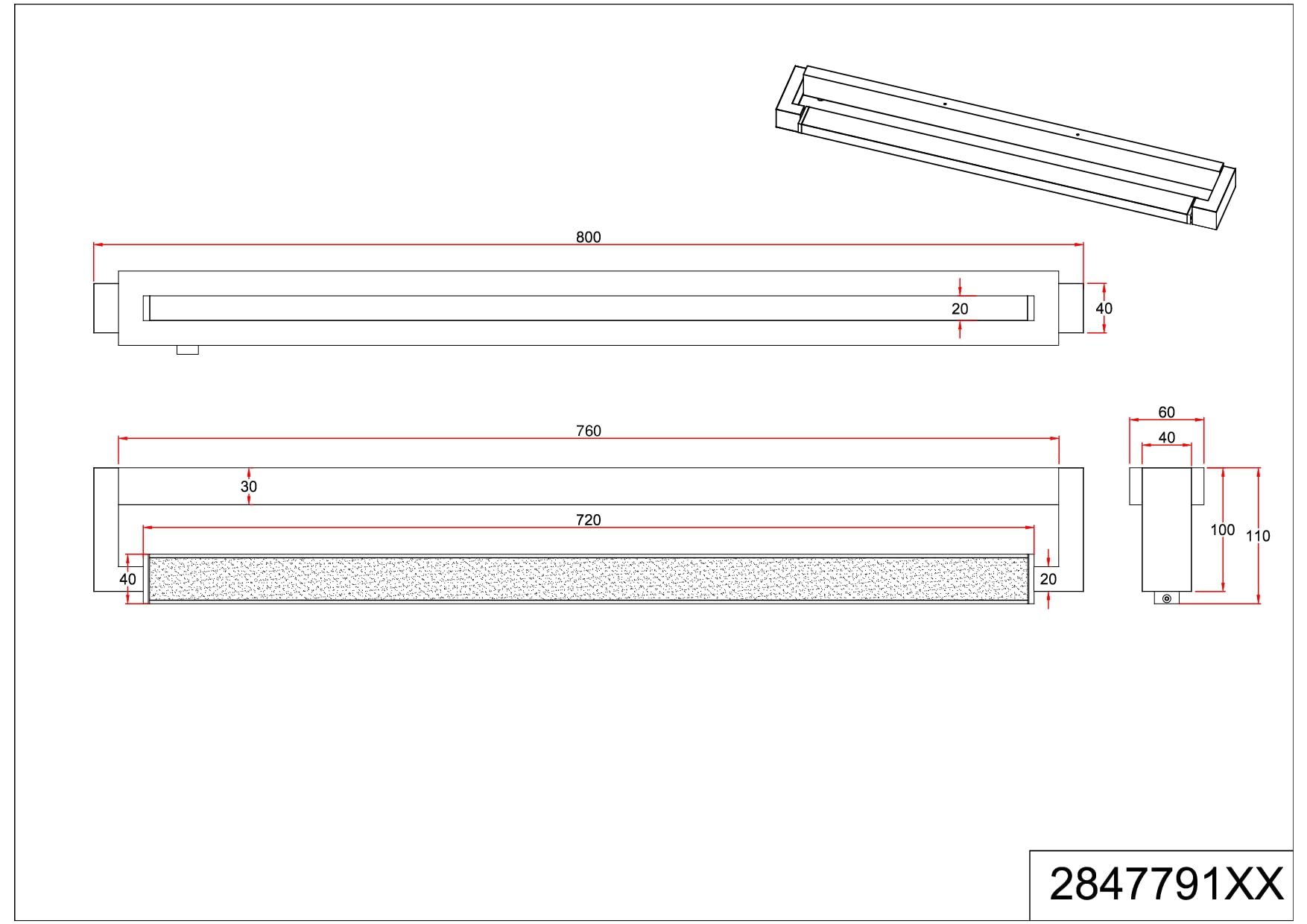 Trio Leuchten LED Badezimmer Wandleuchte Fabrizio 284779132, Aluminium Schwarz matt, 15.5 Watt LED, Lichtfarbe einstellbar, dimmbar