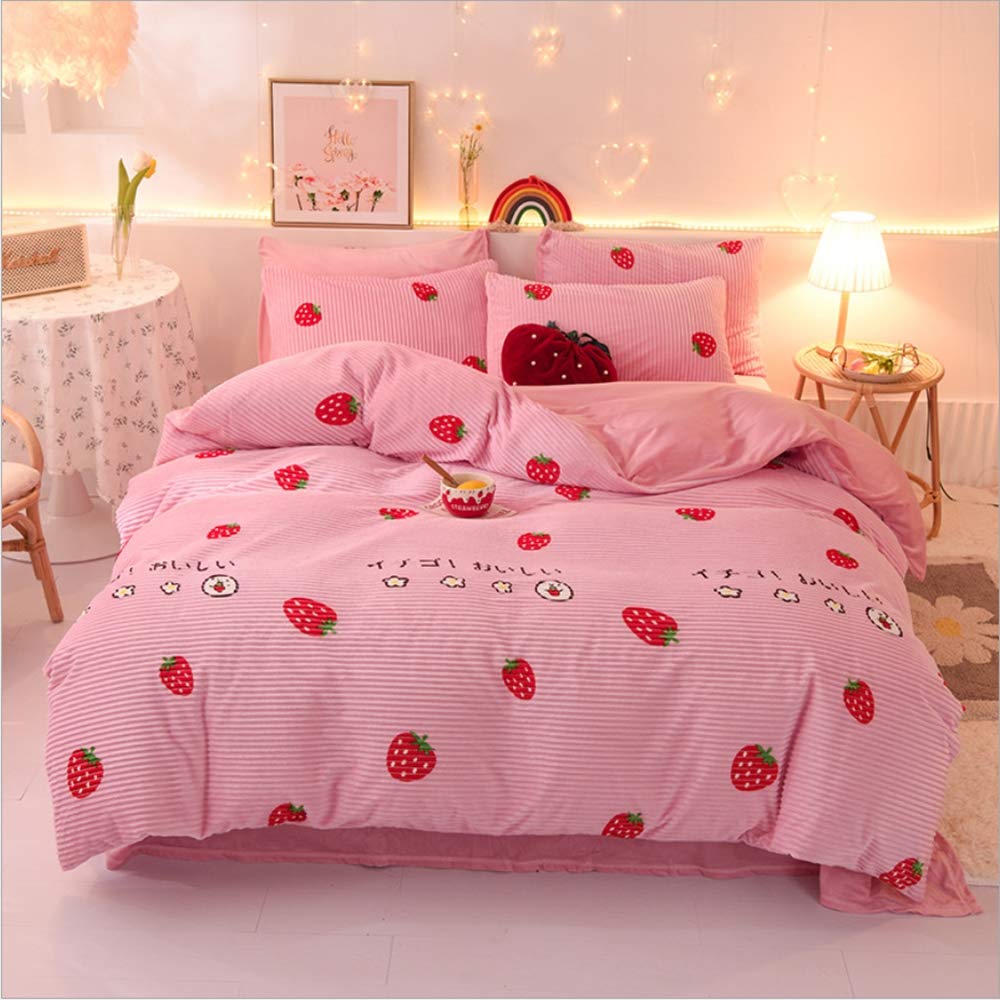 Parure de lit d'hiver housse de couette velours cristal 220x240 draps AB02