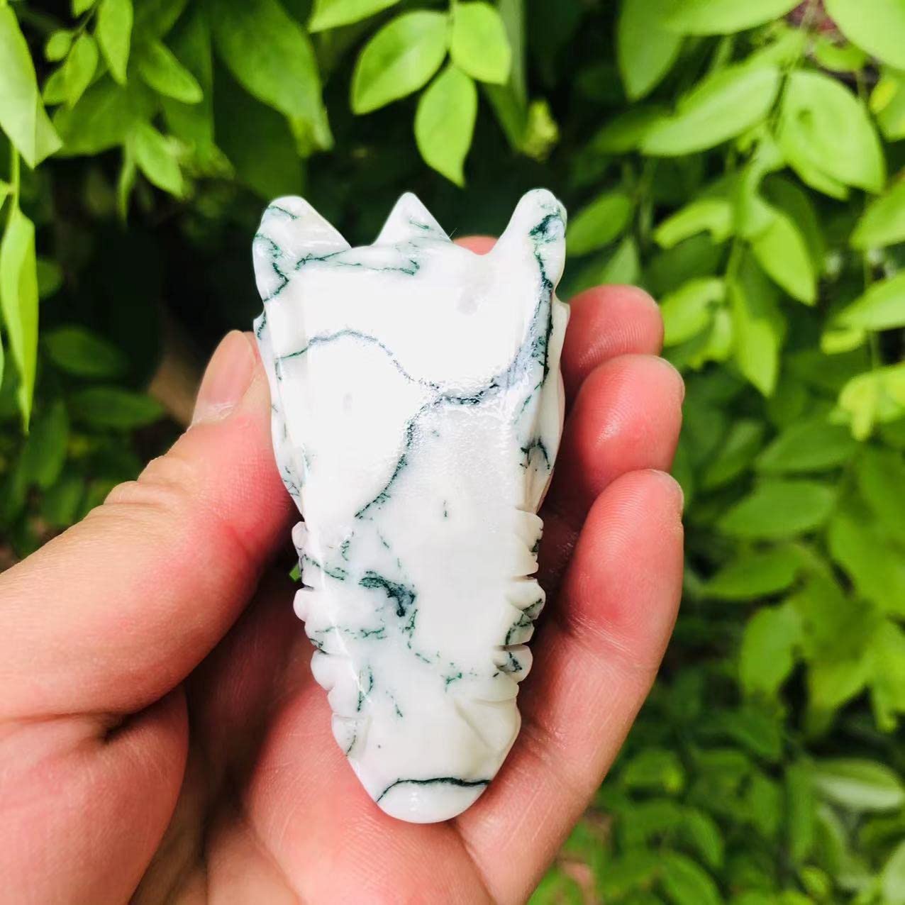 Cristal Natural en Bruto Cristal Natural 7 Chakra Musgo ágata Cuarzo Piedra dragón Calaveras 3 Pulgadas 1 ud.