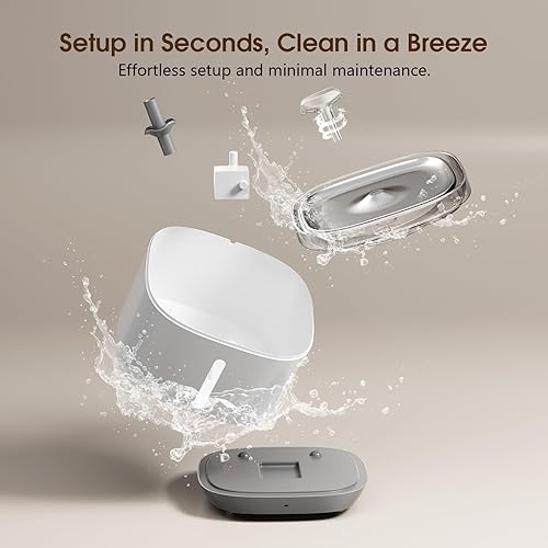 Miniatura 7 de Fuente de agua para gatos, fuente de agua inalámbrica para mascotas de 100 oz3 L, funciona con pilas, fuentes de agua para gatos en interiores con