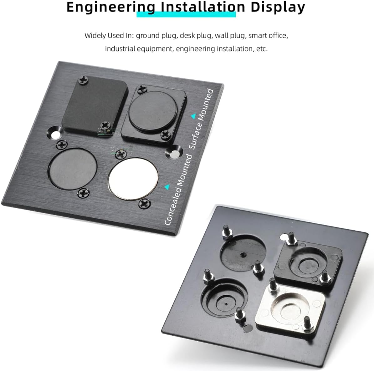 PENGLIN 10PCS Panel-Mount Blank Plate, D-Series Metal Rack Mount Plate for Chassis connectors,XLR Connectors