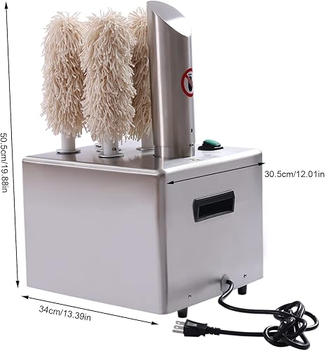 Miniatura 8 de Máquina pulidora eléctrica de copas de vino de bodega, máquina pulidora de vidrio comercial 2 en 1 con 5 cepillos, máquina pulidora de cristalería