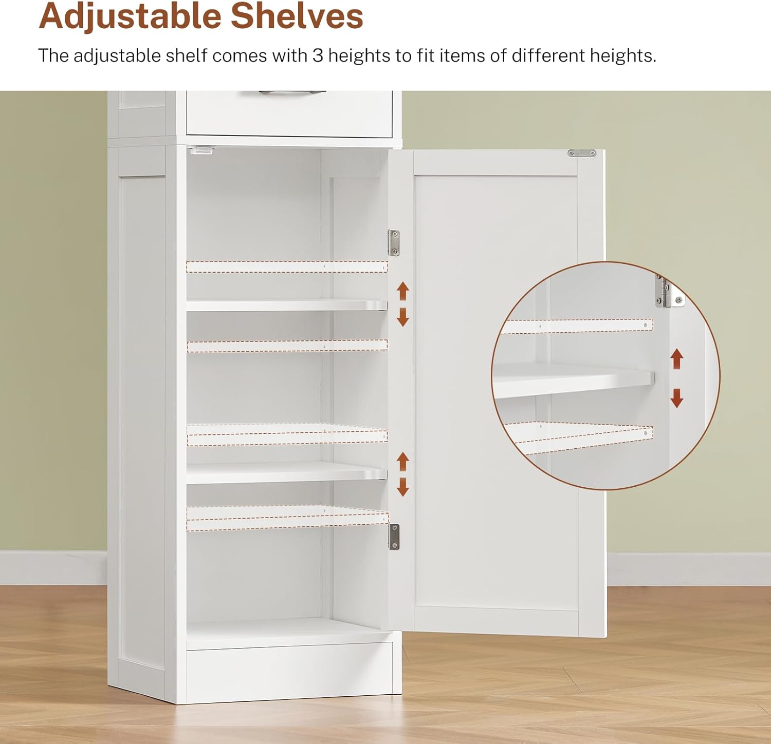 A Look Inside a White Cabinet