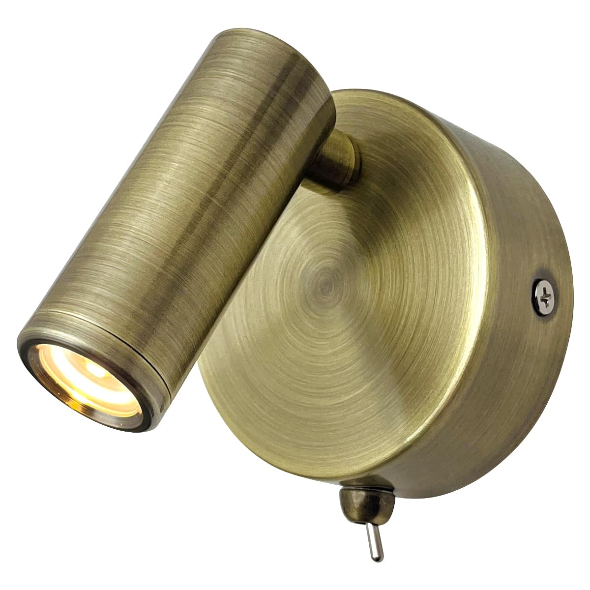 3W LED Adjustable Antique Brass Wall Mounted Bedside Light Switched 3000K BW13