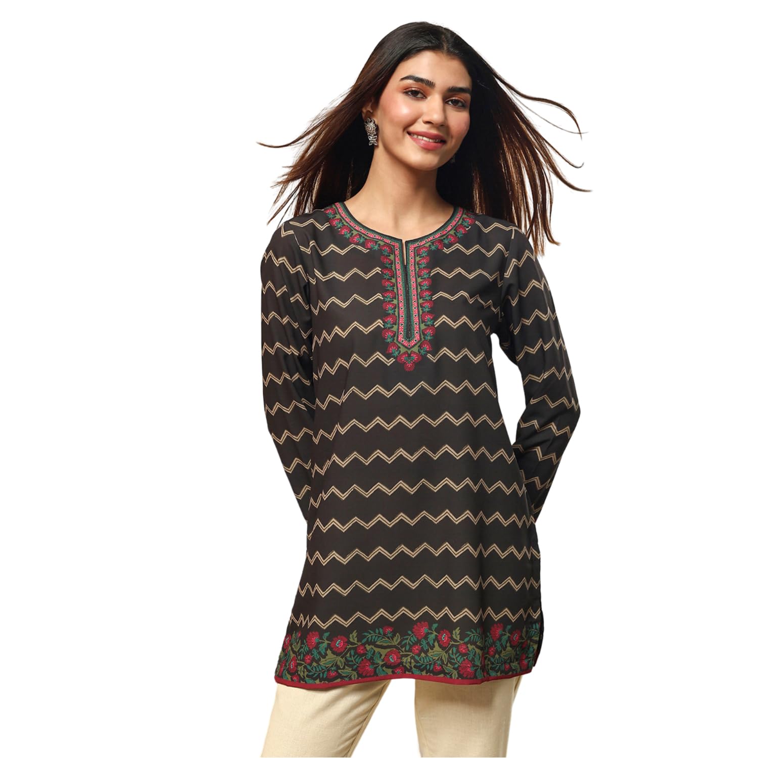 biba Women Polyester Straight Printed Kurti-picture-14