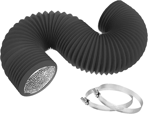 Miniatura 7 de Manguera de ventilación de secadora de 4 pulgadas y 8 pies, conductos de aire aislados flexibles, manguera de ventilación de lámina de aluminio de