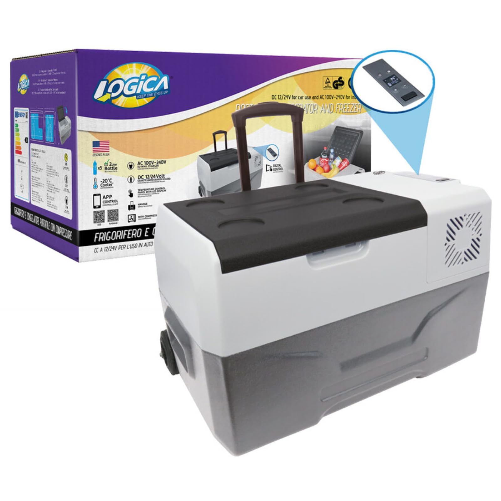 LOGICA Frigo Portatile Elettrico 12V 220V, Capacità 20 Litri