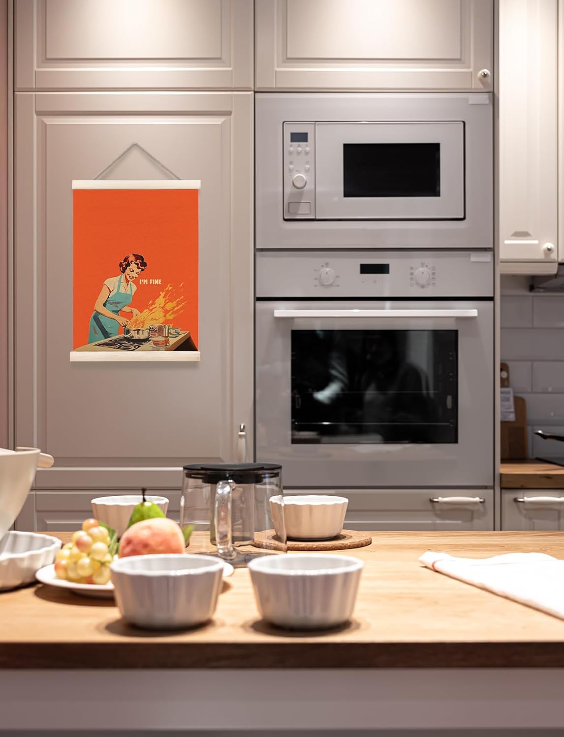 Foritho Retro Kitchen Poster Wall Art Framed, Funny Vintage 50s Cooking Housewife Orange Canvas Prints Wall Decor for Home Kitchen Dining Room Restaurant Decor, 12x16 Inch - Image 3