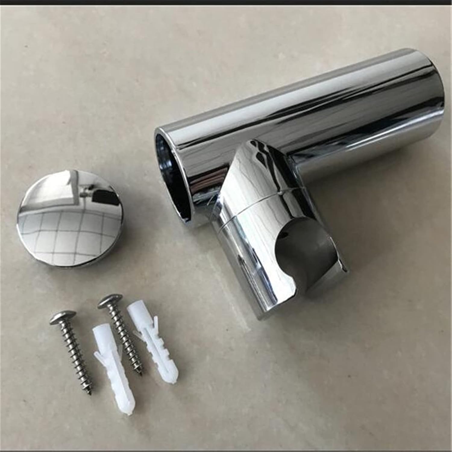 Shower Head Wand Holder, Shower Base Polished Chrome Shower Activity Limb Support Bracket Handheld Bathroom Wall Mount Rack Shower Head Holder Adjustable