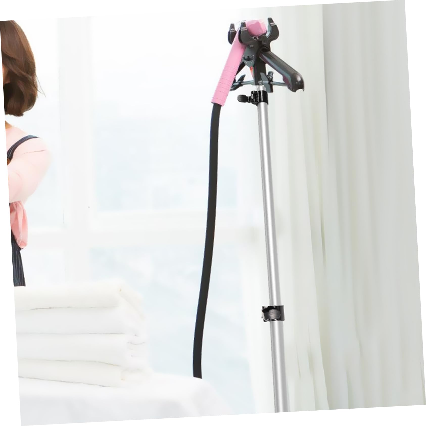 MOLUCKFU Steamer Rack Rod Telescopic Rod for Clothes Lightweight and Clothes Steamer Stand for Convenient Daily Use Compatible