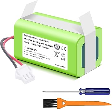 3400mah Replacement Battery Compatible for for Yeedi K600, K650, K680, K700, for Tikom L9000, G8000 Robot, Vacuum Upgrade New Battery with Repair Tools 14.4V 48.96Wh
