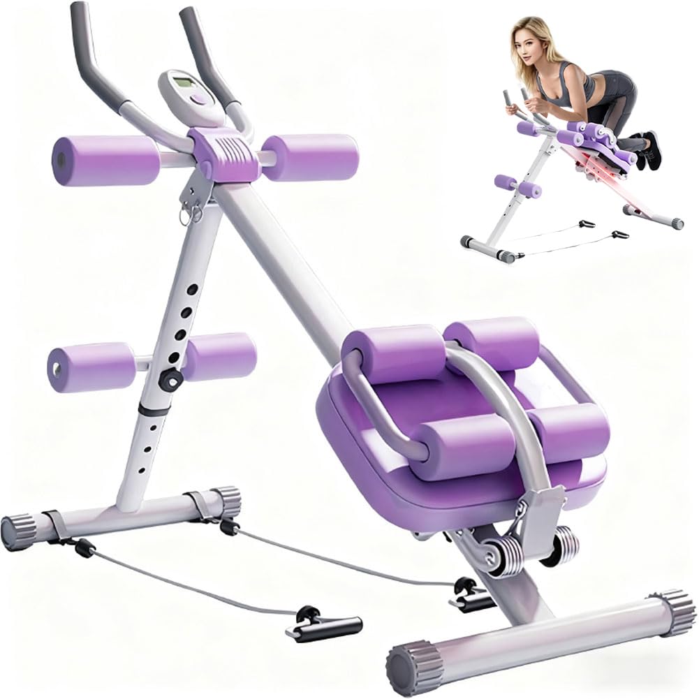 Ab Workout Equipment,Workout Equipment,Home Gym Equipment,Fitness equipment, Foldable, Knee Protection, Pulling the rope,WorkoutFor Stomach Workout,For Women/Men(350LB)