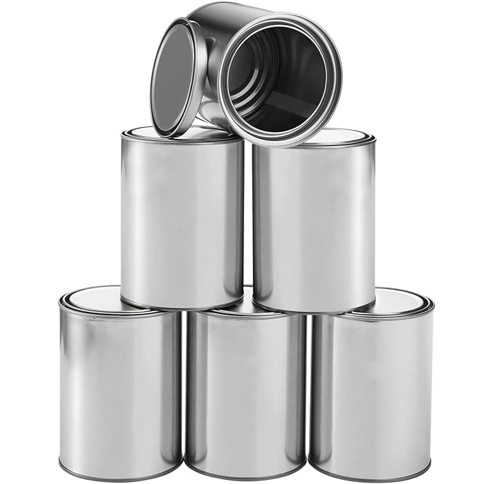 Buy WUWEOT 6 Pack Metal Quart Paint Cans with Lids, Empty Unlined Paint