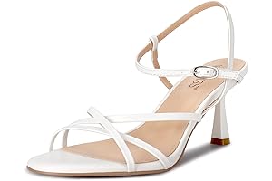Strappy White Kitten Heel Sandals: Elevate Your Style with Grace and Comfort