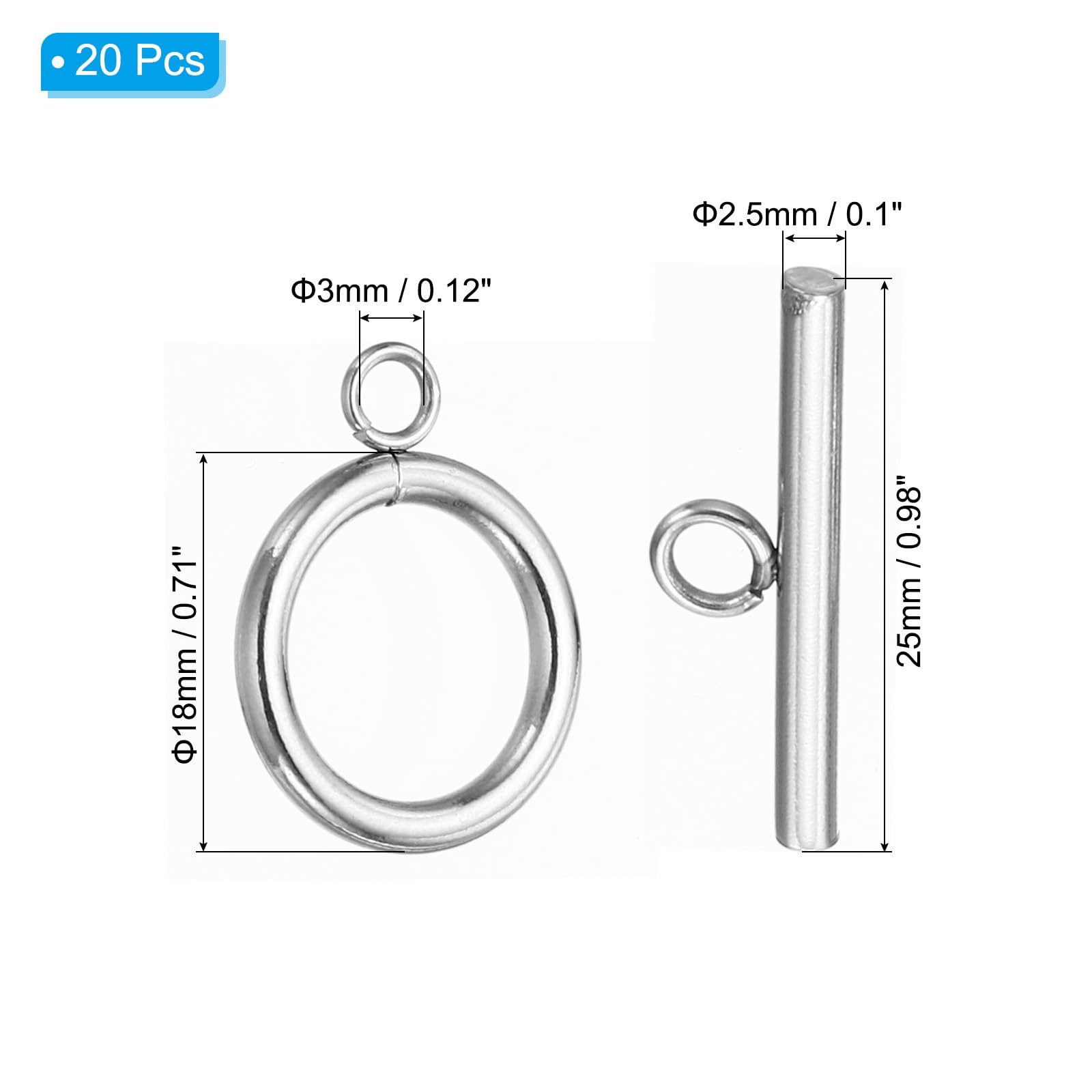 PATIKIL 18mm/0.71in Dia Toggle Clasp - Image 2