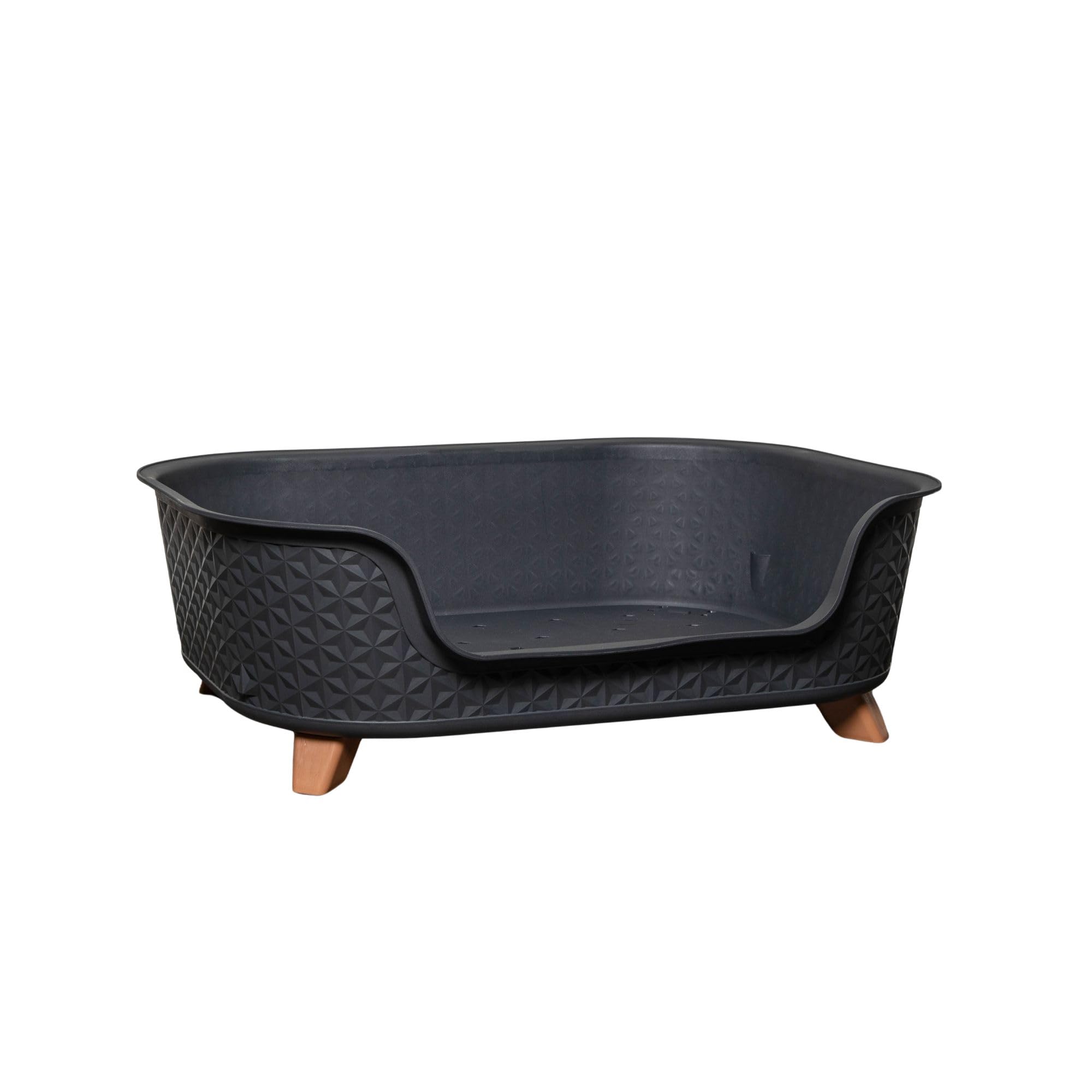 Samuel ALEXANDER 77cm x 58cm Grey Plastic Raised Pet Basket with Legs