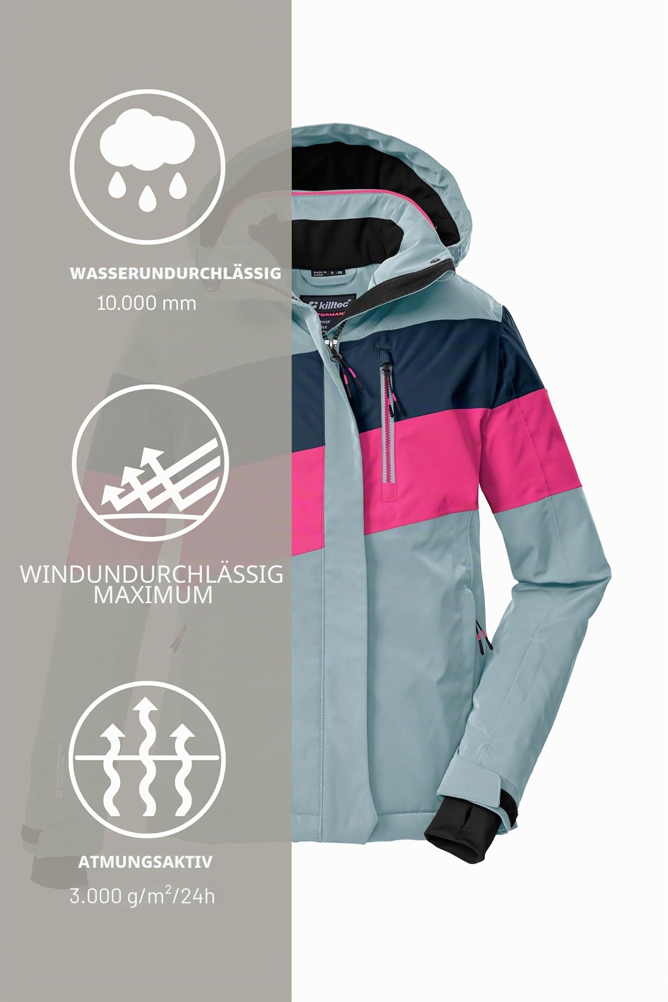 Killtec Mädchen Ksw 197 Grls Ski Jckt Skijacke/Funktionsjacke mit Kapuze und Schneefang